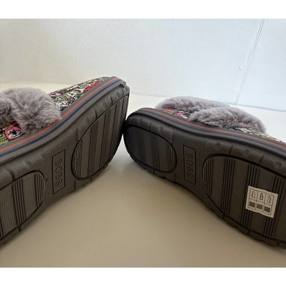 Skechers BOBS Too Cozy Snuggle Rovers Slipper Shoes Dog Print Faux Fur Women's 9 - Picture 9 of 10